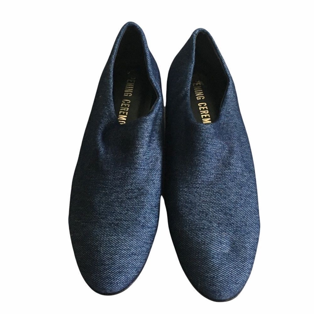 Opening Ceremony Blue Denim Charly Flat Slip-On Loafer Shoes Size 41